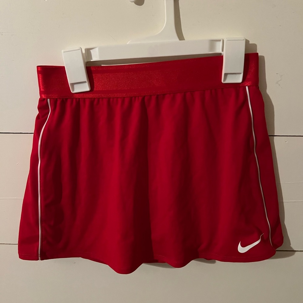 Nike Red Athletic Skirt with White Trim XS